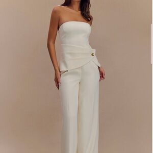 Meshki Suiting Wide Leg Pant - Ivory